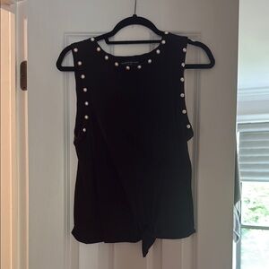 Generation Love Black Embellished Tie Front Tank Top